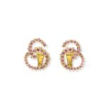 Lalaounis: Ruby and Diamond Earclips