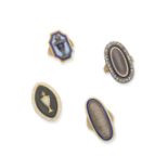 Four enamel and gold mourning rings, circa 1785-1790 (4)