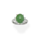 Jade and diamond Ring