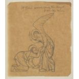Phoebe Anna Traquair HRSA (1852-1936) 'St. John worshipping the angel' 12.6 x 11 cm. (4 15/16 x 4...