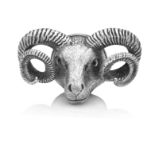 A Victorian silver ram's head stirrup cup by George M Ewan, Edinburgh, 1858