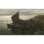 Colin Hunter, ARA RI RSW RE (British, 1841-1904) Emptying nets 77 x 123 cm. (30 5/16 x 48 7/16 in.)