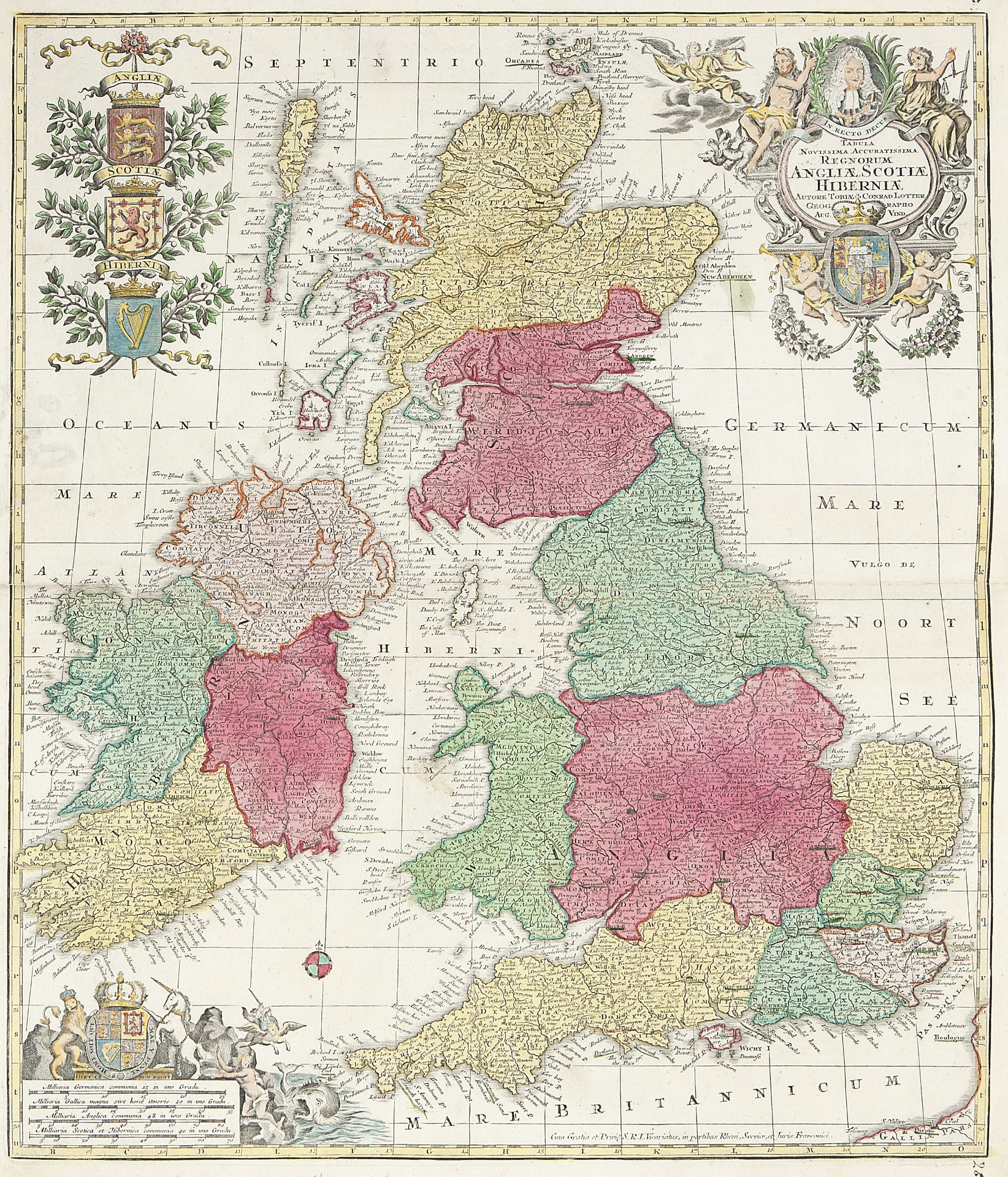 LOTTER (TOBIAS CONRAD) Angliae, Scotiae Hiberniae, William Faden 1778 (8)