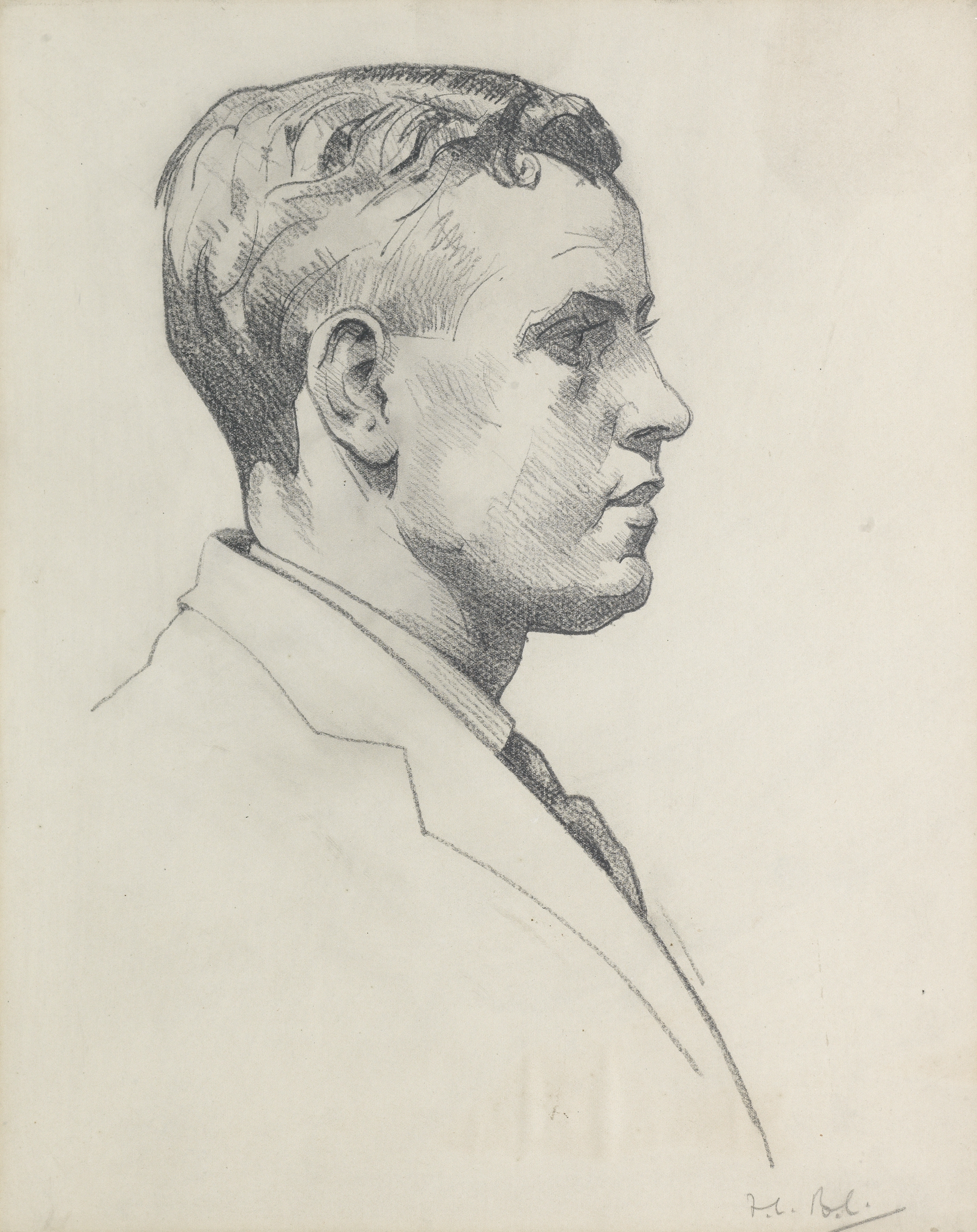 Francis Campbell Boileau Cadell RSA RSW (British, 1883-1937) Profile study of young man 34.5 x 29...