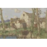 David Gauld RSA (British, 1865-1936) A Normandy Mill 61 x 92 cm. (24 x 36 1/4 in.)