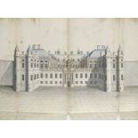 British School (17th Century) Presentation drawing of the west front of Holyroodhouse 42.5 x 66 c...