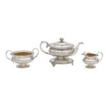 A George IV silver tea service by J McKay, Edinburgh, 1817-19,