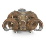 A Victorian Silver-mounted ram's head Snuff Mull, by McKay & Chisholm, Edinburgh, 1872