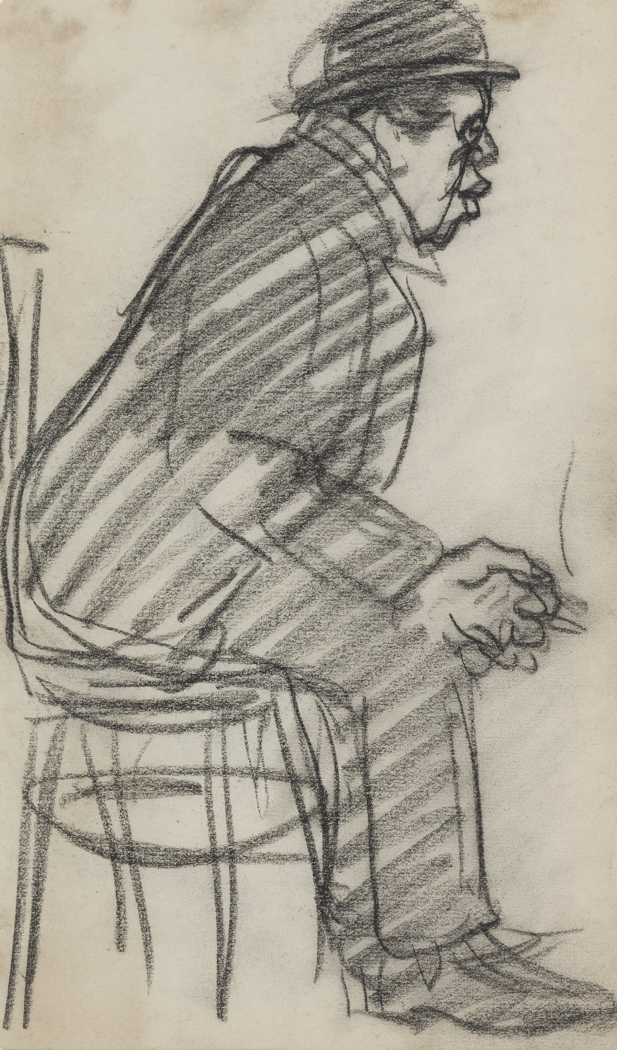 John Duncan Fergusson (British, 1874-1961) Sir is still waiting, Paris, 1909 20.5 x 12.5 cm. (8 1...