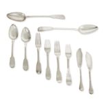 A collection of George III and George IV flatware, various makers, Edinburgh hallmarks,