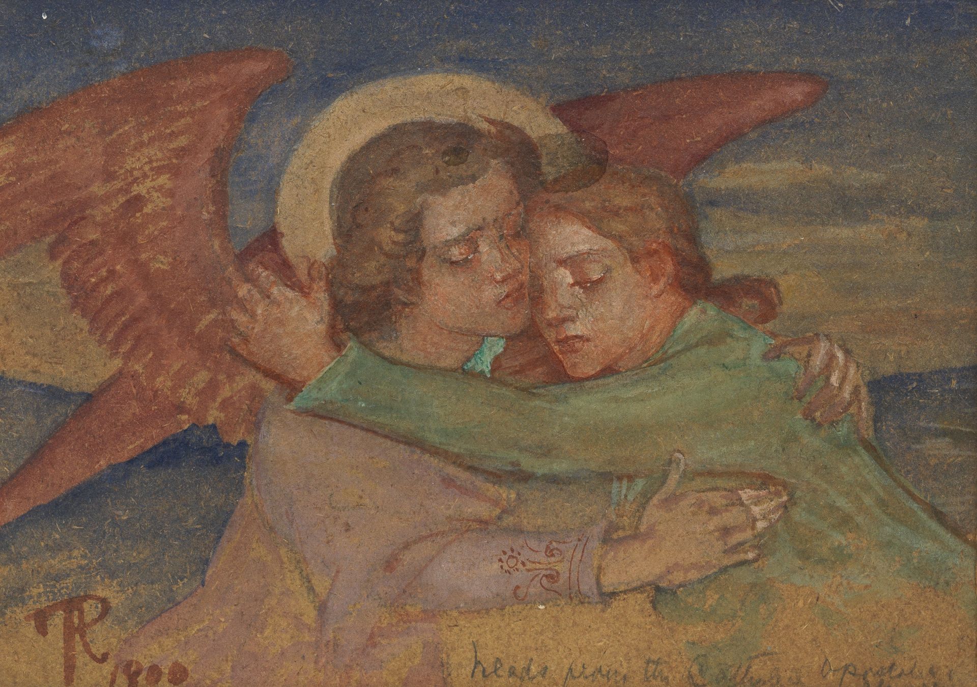 Phoebe Anna Traquair HRSA (1852-1936) Angels 13 x 18 cm. (5 1/8 x 7 1/16 in.)