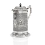 A Victorian silver hot water jug by Edward & Sons, Glasgow, 1872