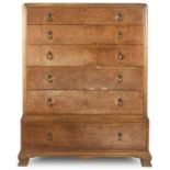 An early 20th century walnut and burr-walnut chest-on-chest by Whytock and Reid