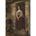 Colin Hunter, ARA RI RSW RE (British, 1841-1904) The Cottage Door, a reverie 67 x 51 cm. (26 3/8 ...