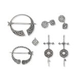 A collection of Scottish silver jewellery