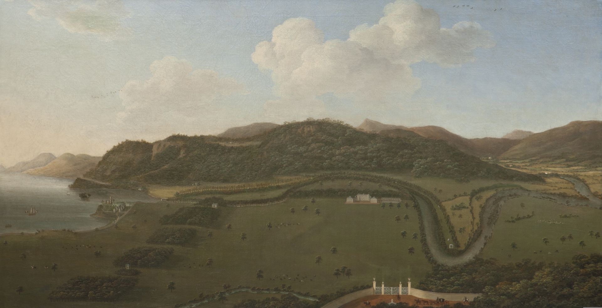 John Sanger (active 1756-1773) Taymouth from the South 104 x 200 cm. (40 15/16 x 78 3/4 in.) (pai...