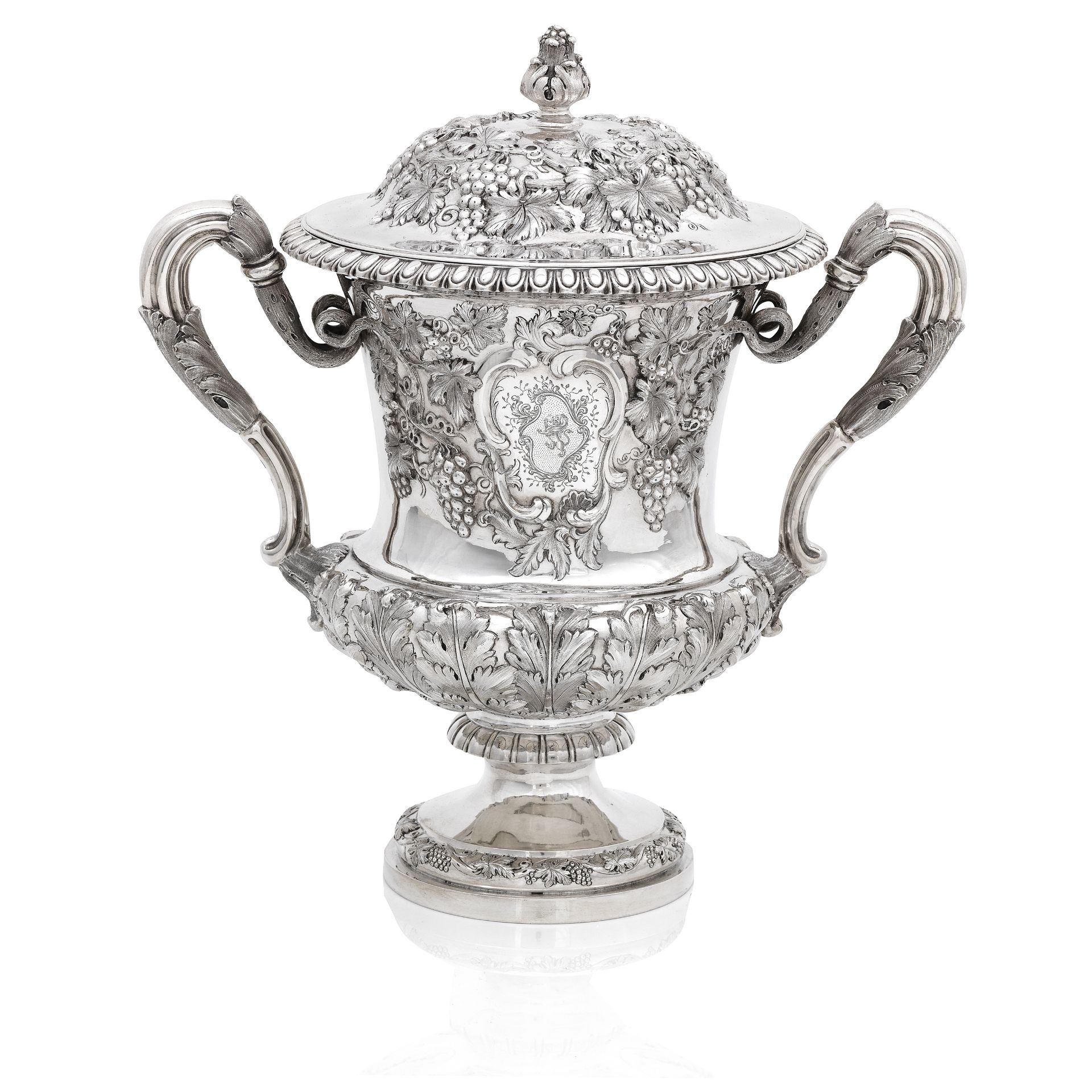 An impressive Victorian silver wine cooler with lid by Marshall & Sons, Edinburgh 1842