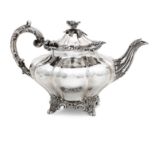 An early Victorian Aberdeen silver teapot three marks: ABDN. IW and G.J the first mark possibly f...