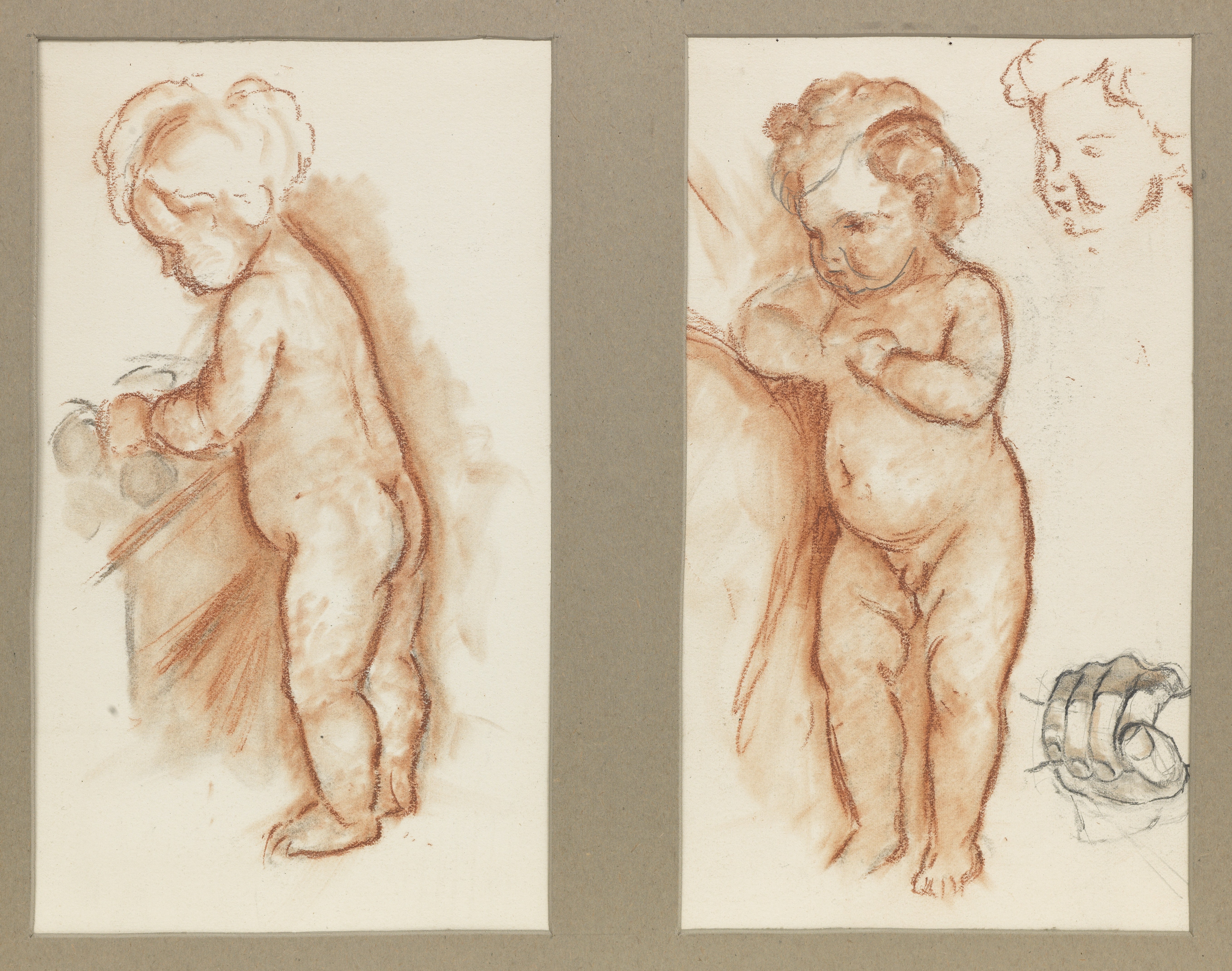 Phoebe Anna Traquair HRSA (1852-1936) Miscellaneous studies on paper of infants 36 x 28.5 cm. (14...