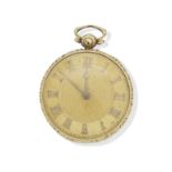 An 18k gold open faced key-wind pocket watchJames Howden Edinburgh London 1823