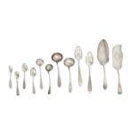 A collection of George III flatware various makers, Edinburgh hallmarks,