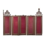 Of Taymouth Castle Interest: A group of six William IV carved oak screen panels
