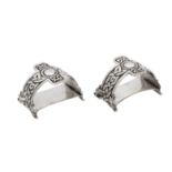 A pair of modern silver napkin rings By G&J Morgan, Edinburgh, 1948/49
