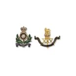 Of Regimental Interest: two enamelled sweetheart brooches