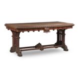 OF TAYMOUTH CASTLE INTEREST: A William IV carved oak serving table en suite with the previous lot