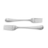 A pair of silver forks by George Booth of Aberdeen, circa 1800 four marks: GB, AB, GB, ABD and G...