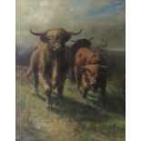 Joseph Denovan Adam Jnr (British, active 1900-1931) Highland Cattle 126 x 98 cm. (49 5/8 x 38 9/1...