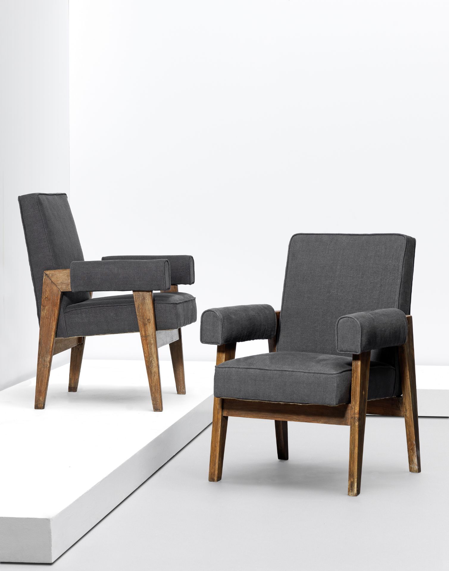 Le Corbusier and Pierre Jeanneret Pair of 'Advocate and Press' armchairs, model no. LC/PJ-SI-41-...