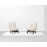 Pierre Jeanneret Pair of low chairs, model no. PJ-SI-36-A, designed for the High Court and P. U....