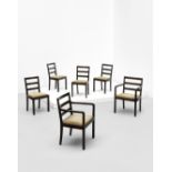 Axel Einar Hjorth Set of four dining chairs, model no. 36106, and pair of armchairs, model no. 3...