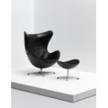 Arne Jacobsen Early 'Egg' armchair, model no. 3316, and ottoman, model no. 3127, designed 1958