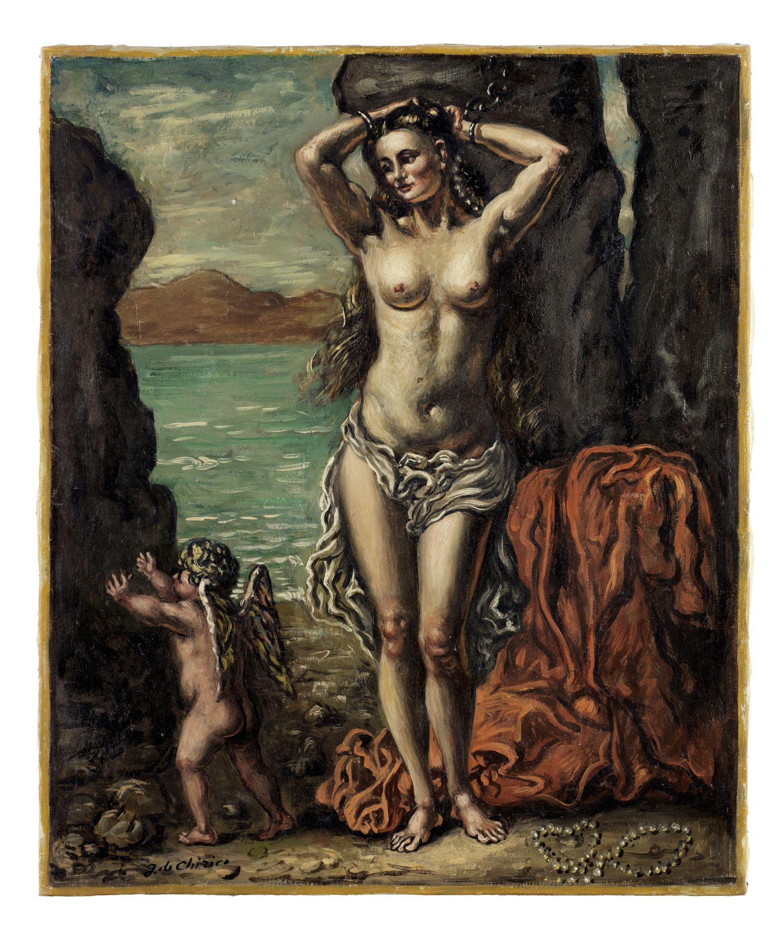 GIORGIO DE CHIRICO (1888-1978) Andromeda incatenata allo scoglio (Painted in the late 1940s)