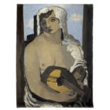 JEAN SOUVERBIE (1891-1981) Jeune femme à la mandoline (Painted circa 1927)