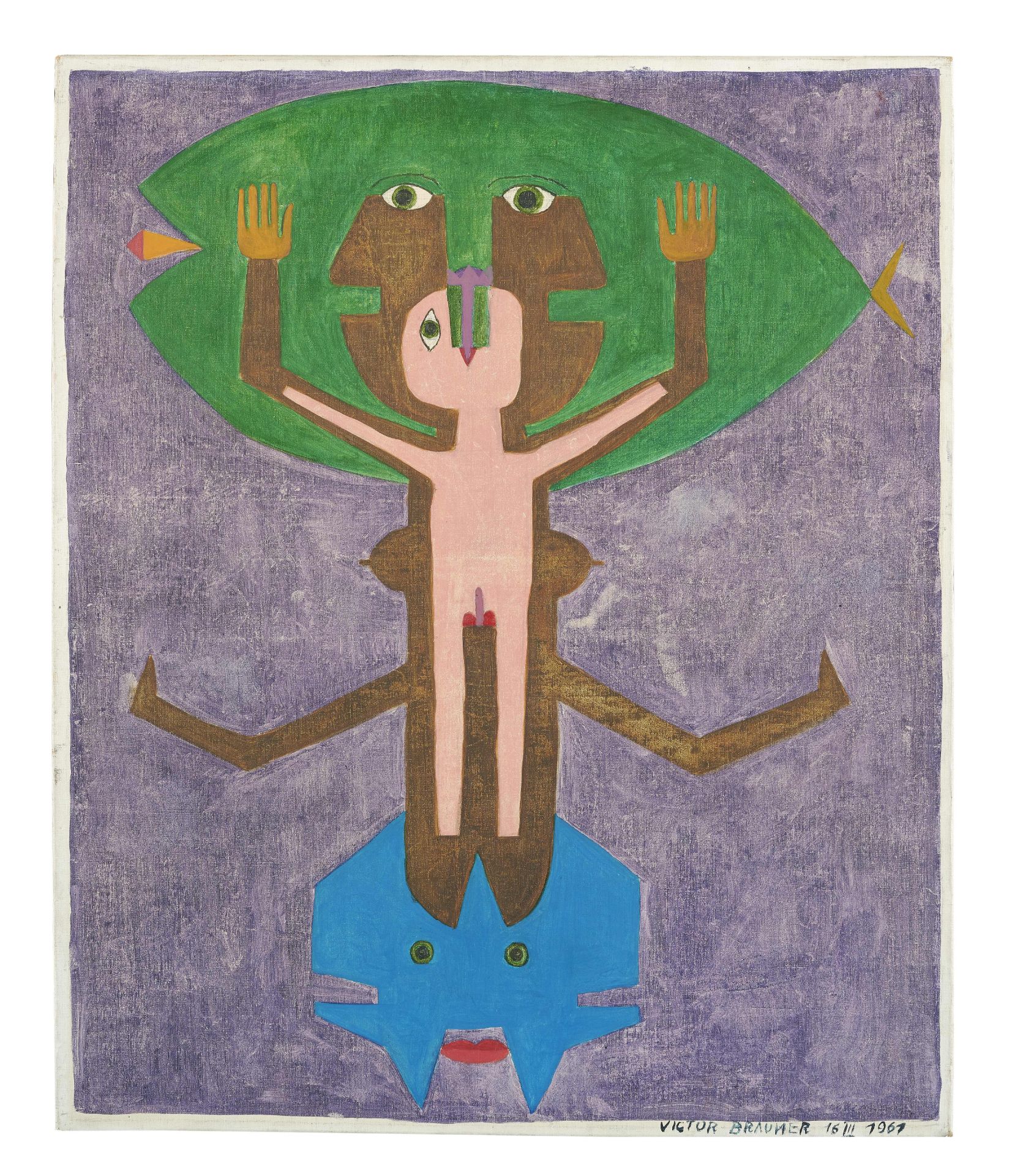 VICTOR BRAUNER (1903-1966) Composition (Painted on 16 March 1961)