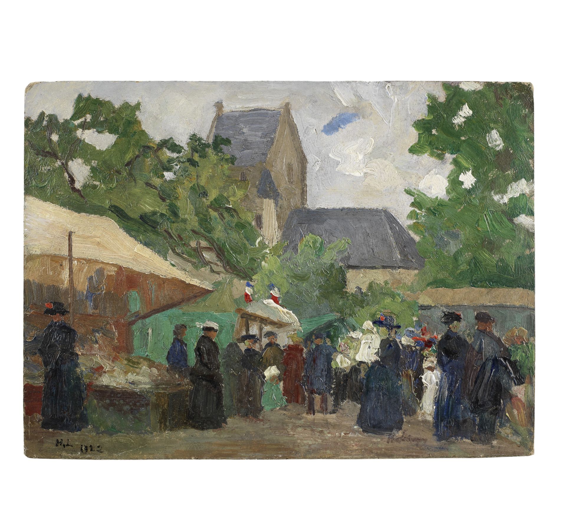 HENRI LEBASQUE (1865-1937) Scène de marché (Painted in 1922)