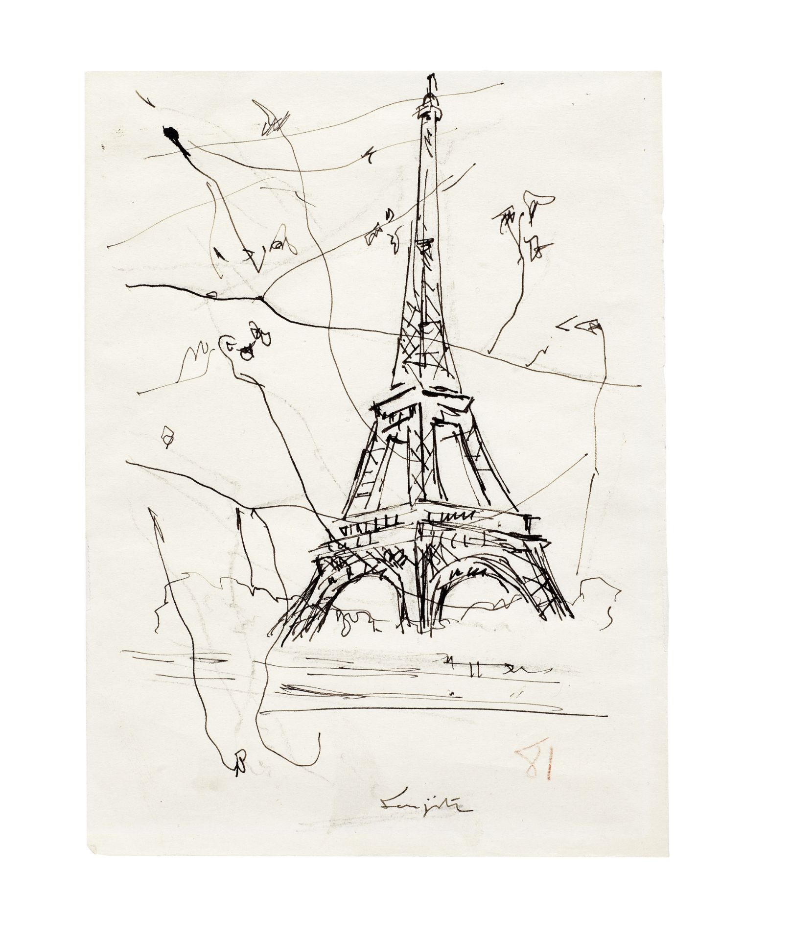 LÉONARD TSUGUHARU FOUJITA (1886-1968) Tour Eiffel (Executed in 1957)