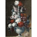 Giuseppe Lavagna (Naples circa 1684-circa 1724) Roses, poppies and other flowers in a porcelain v...