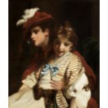 After Sir Joshua Reynolds P.R.A., early 19th Century A boy and a girl seated before a curtain