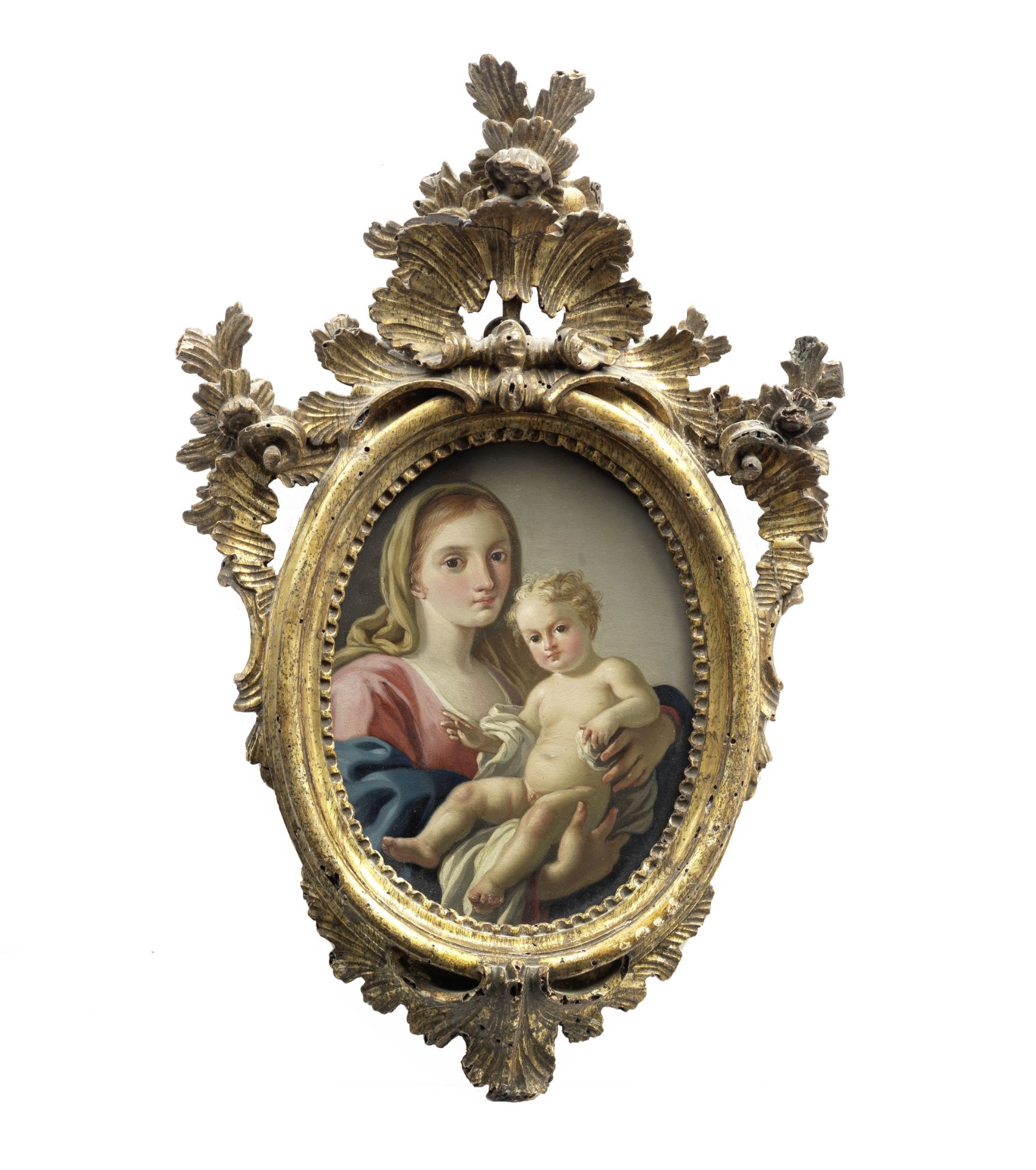 Pietro Bardellino (Naples 1728-1810) The Madonna and Child in a carved and gilt wood frame