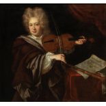 Circle of Johann Kerseboom (active circa 1680-circa 1708 London) Portrait of a violinist, three-q...