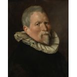 Attributed to Hans von Aachen (Cologne 1552-1615 Prague) Portrait of a gentleman, bust-length, in...