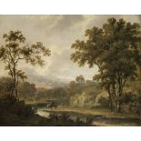 Irish School, 18th Century A river landscape with a drover