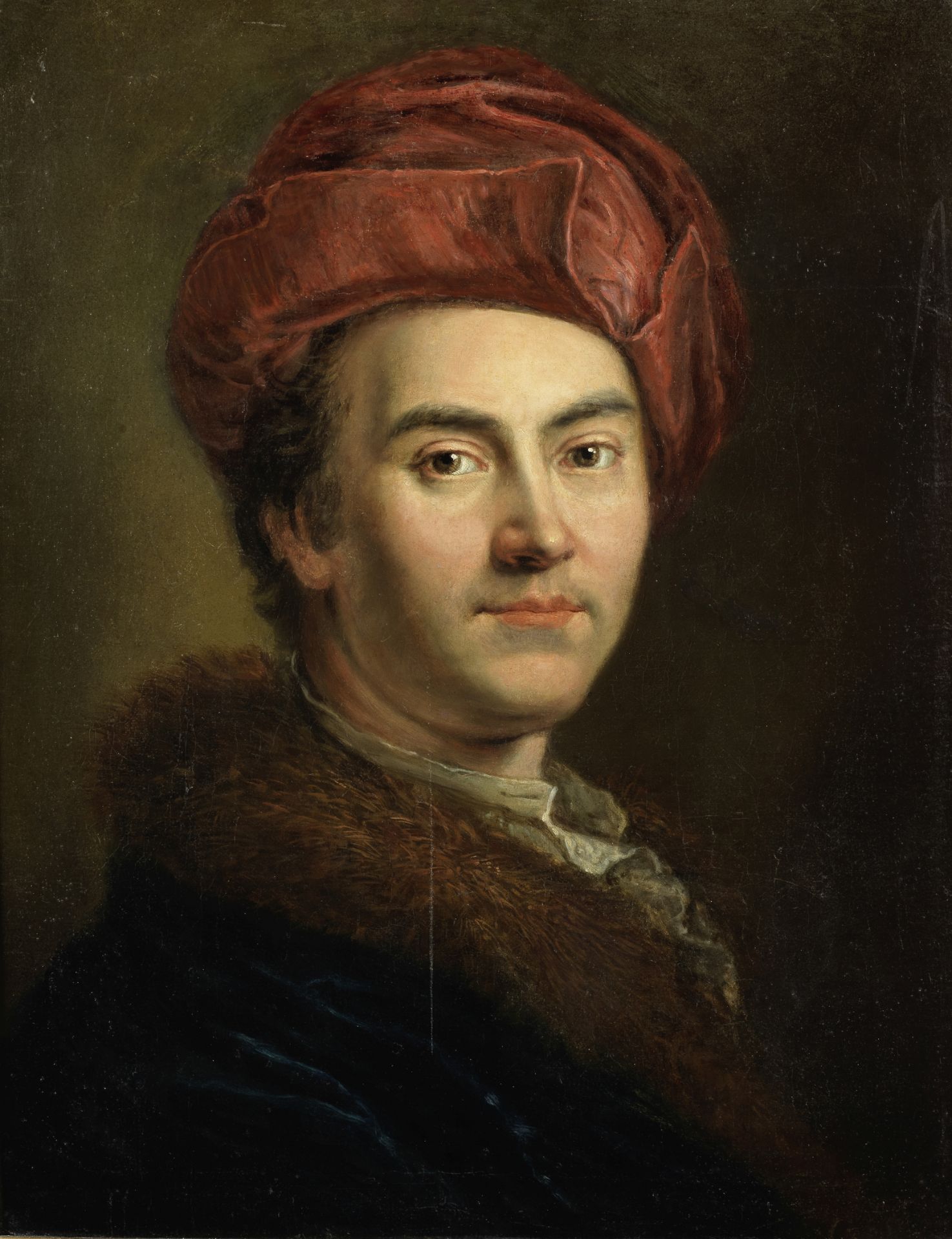 Anton van Maron (Vienna 1733-1808 Rome) Portrait of a man, bust-length, wearing a fur-trimmed coa...