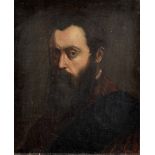Venetian School, late 16th Century Portrait of a bearded gentleman, bust-length, in senator's rob...