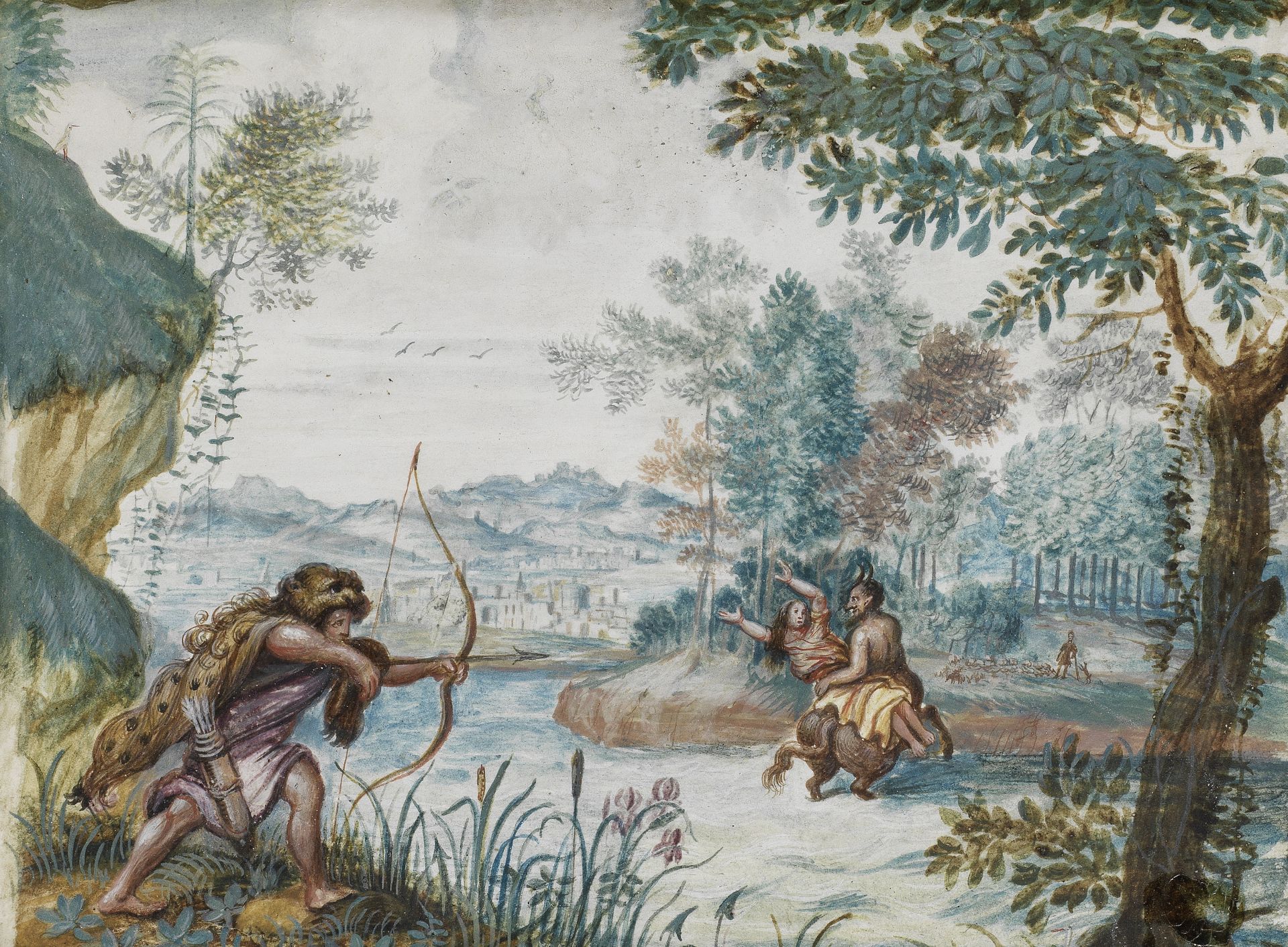 Flemish School, circa 1700 Hercules, Nessus and Deianeira; and a girl terrorised by The Nemean Li... - Bild 2 aus 2