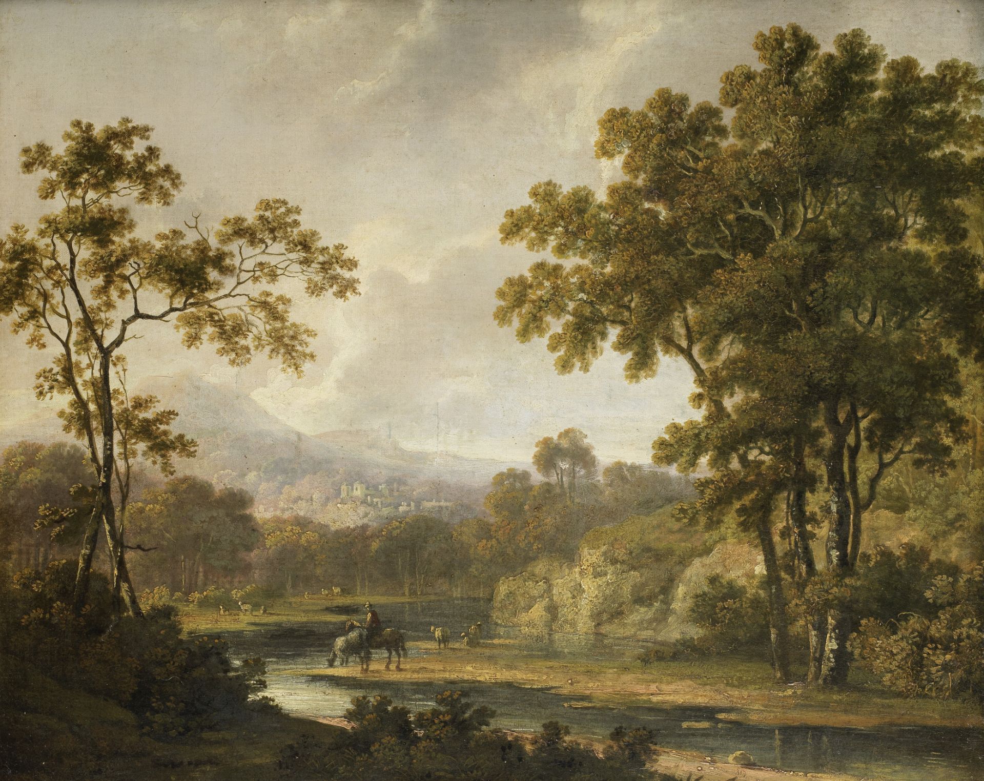 Irish School, 18th Century A river landscape with a drover - Bild 2 aus 2